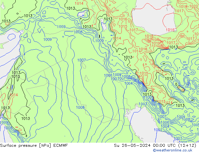 Surface pressure ECMWF Su 26.05.2024 00 UTC