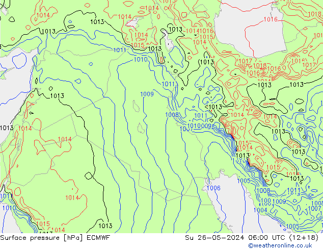 Surface pressure ECMWF Su 26.05.2024 06 UTC