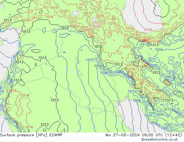 Surface pressure ECMWF Mo 27.05.2024 06 UTC