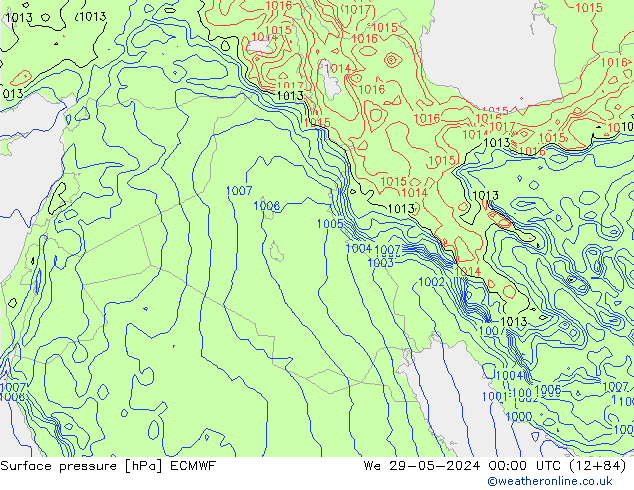 Surface pressure ECMWF We 29.05.2024 00 UTC