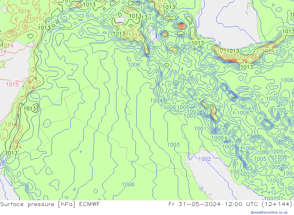 pressão do solo ECMWF Sex 31.05.2024 12 UTC