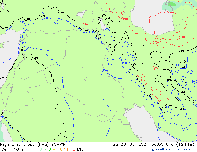 High wind areas ECMWF Ne 26.05.2024 06 UTC
