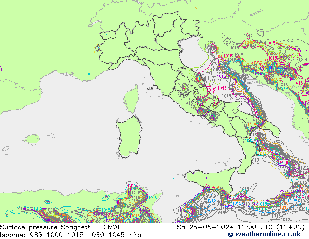 ciśnienie Spaghetti ECMWF so. 25.05.2024 12 UTC