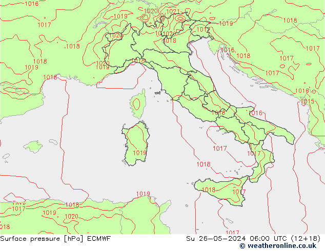 Surface pressure ECMWF Su 26.05.2024 06 UTC