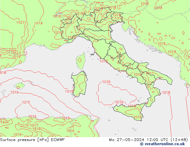 Luchtdruk (Grond) ECMWF ma 27.05.2024 12 UTC