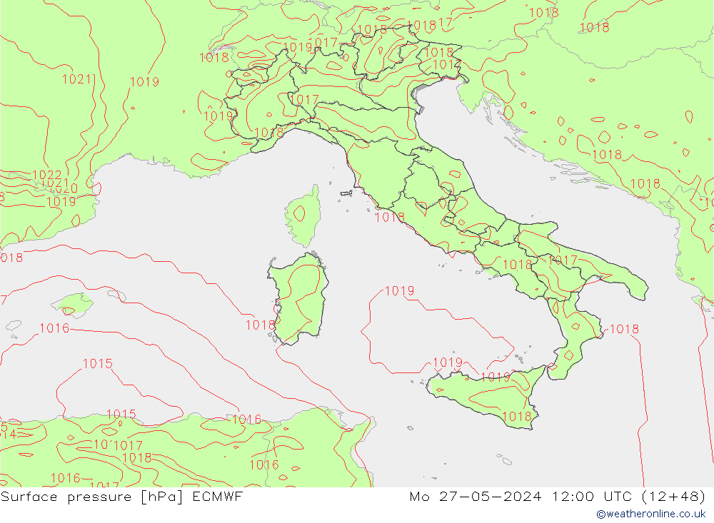 Yer basıncı ECMWF Pzt 27.05.2024 12 UTC