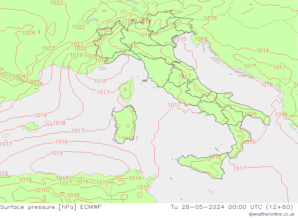 Surface pressure ECMWF Tu 28.05.2024 00 UTC