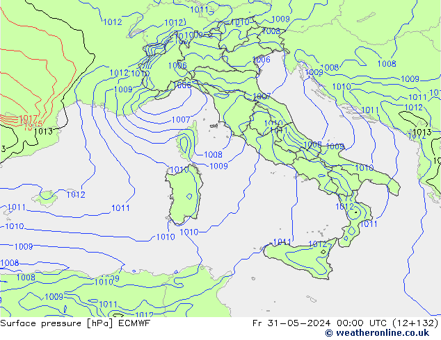 Atmosférický tlak ECMWF Pá 31.05.2024 00 UTC