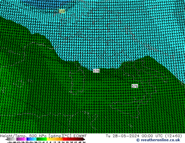 Height/Temp. 500 hPa ECMWF Ter 28.05.2024 00 UTC