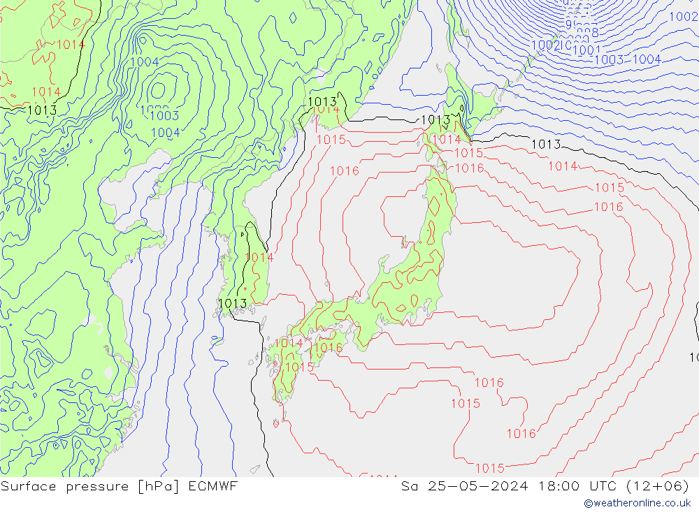 Atmosférický tlak ECMWF So 25.05.2024 18 UTC