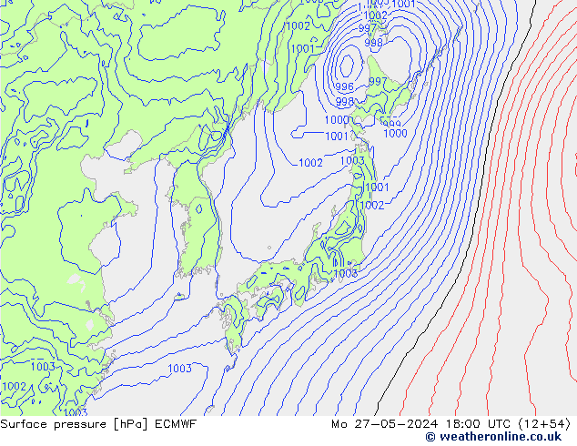 pression de l'air ECMWF lun 27.05.2024 18 UTC