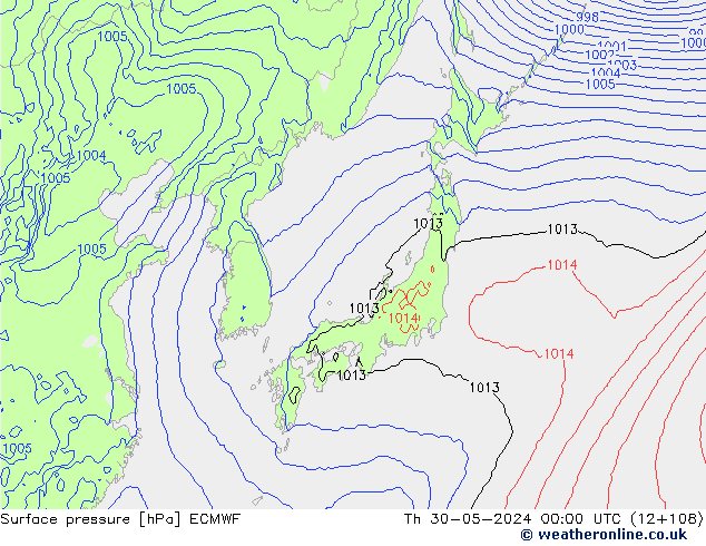 pression de l'air ECMWF jeu 30.05.2024 00 UTC