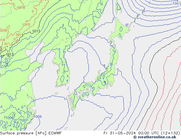 Surface pressure ECMWF Fr 31.05.2024 00 UTC