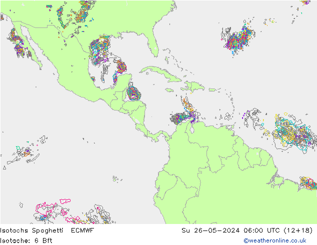 Isotachs Spaghetti ECMWF Ne 26.05.2024 06 UTC