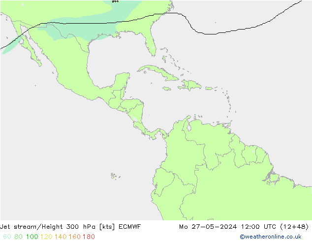 Jet stream/Height 300 hPa ECMWF Mo 27.05.2024 12 UTC