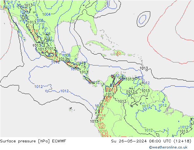 Surface pressure ECMWF Su 26.05.2024 06 UTC