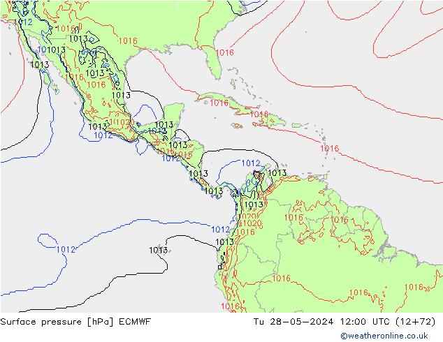 Luchtdruk (Grond) ECMWF di 28.05.2024 12 UTC