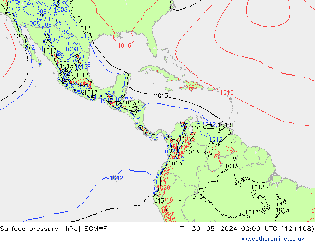 Surface pressure ECMWF Th 30.05.2024 00 UTC