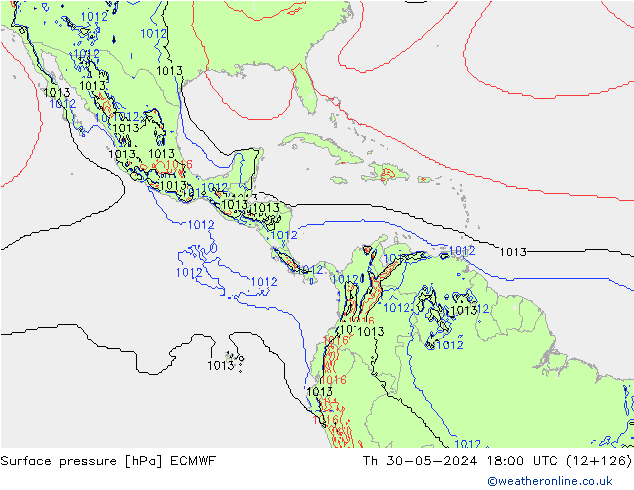 ciśnienie ECMWF czw. 30.05.2024 18 UTC