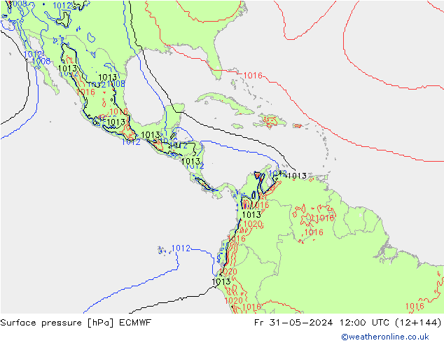 pression de l'air ECMWF ven 31.05.2024 12 UTC