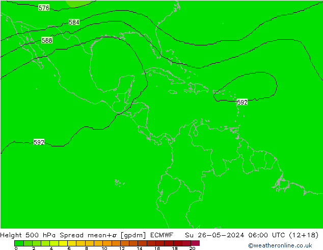 Géop. 500 hPa Spread ECMWF dim 26.05.2024 06 UTC