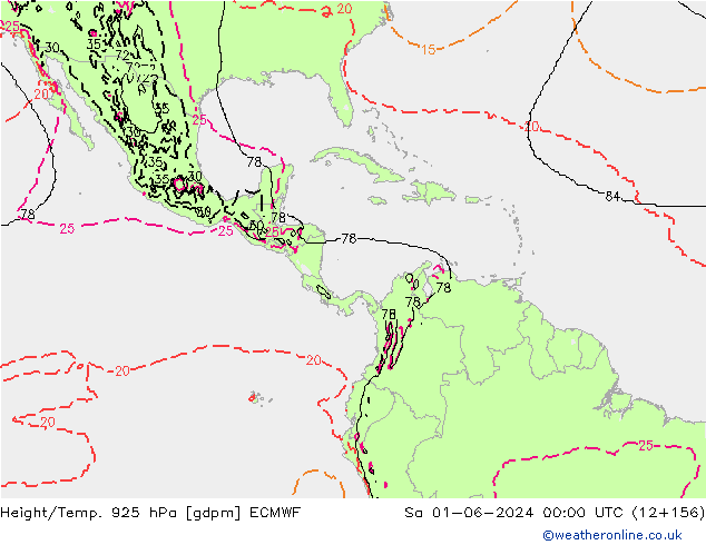 Height/Temp. 925 hPa ECMWF so. 01.06.2024 00 UTC