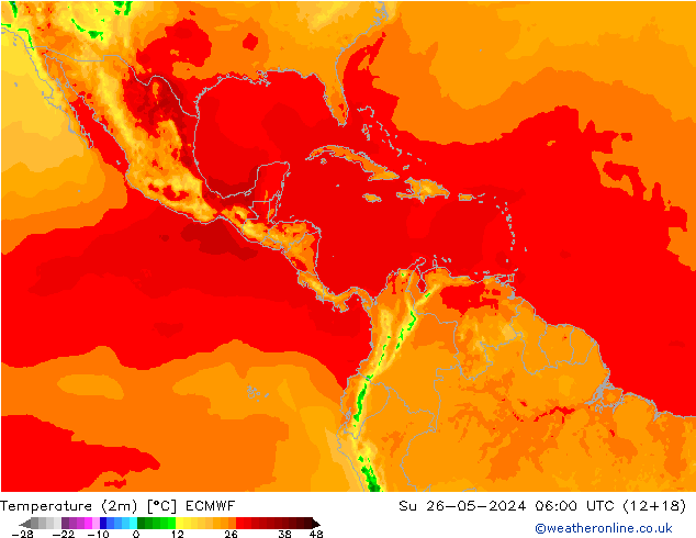 Temperature (2m) ECMWF Su 26.05.2024 06 UTC