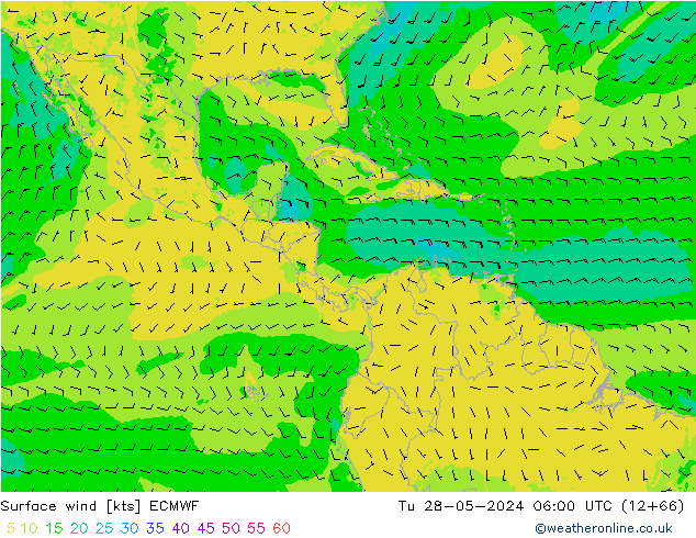 Rüzgar 10 m ECMWF Sa 28.05.2024 06 UTC