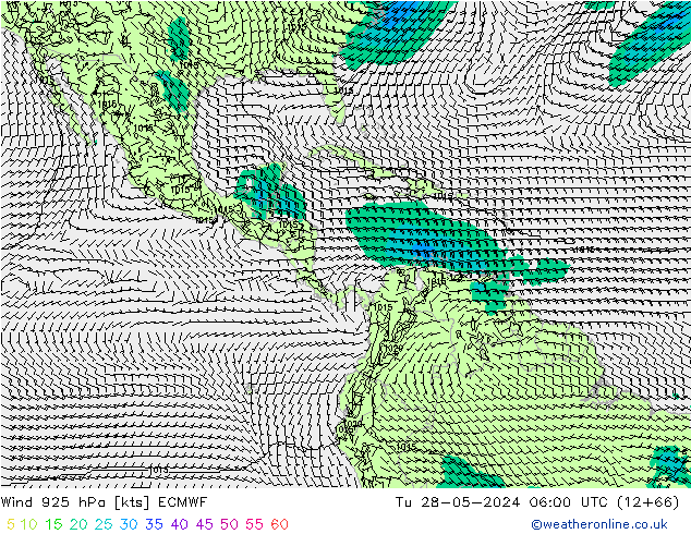 ветер 925 гПа ECMWF вт 28.05.2024 06 UTC