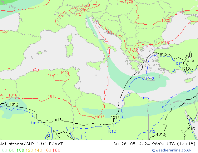 Jet stream/SLP ECMWF Su 26.05.2024 06 UTC