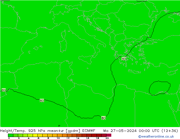 Height/Temp. 925 hPa ECMWF  27.05.2024 00 UTC