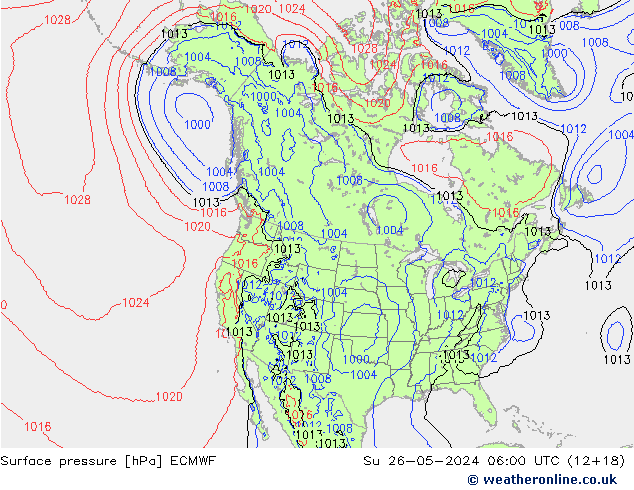 Surface pressure ECMWF Su 26.05.2024 06 UTC