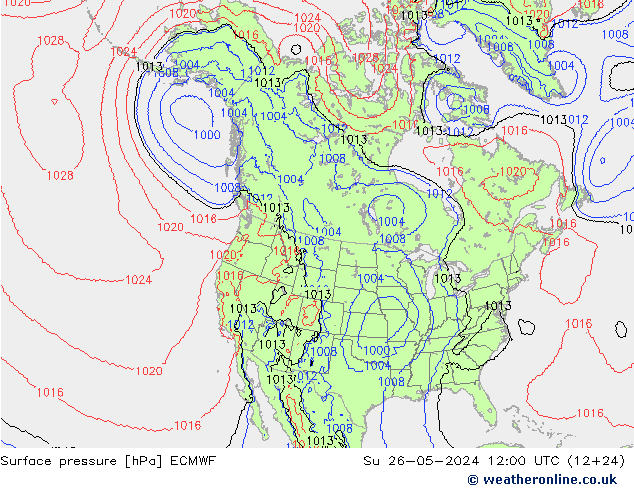 Surface pressure ECMWF Su 26.05.2024 12 UTC