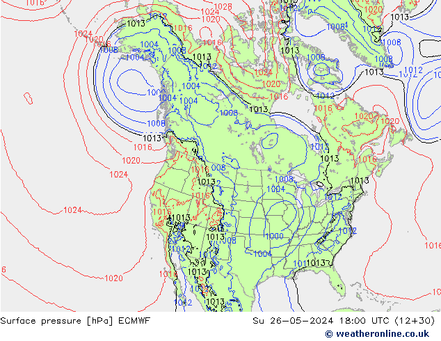 ciśnienie ECMWF nie. 26.05.2024 18 UTC