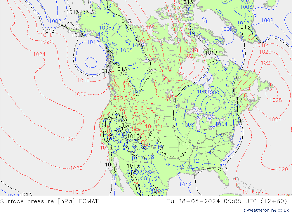 Pressione al suolo ECMWF mar 28.05.2024 00 UTC