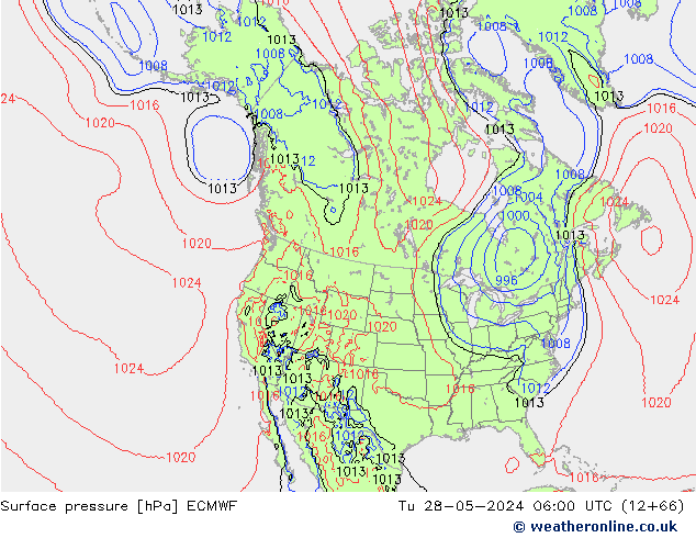 Yer basıncı ECMWF Sa 28.05.2024 06 UTC