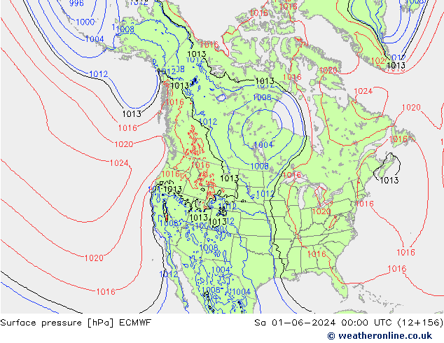 Luchtdruk (Grond) ECMWF za 01.06.2024 00 UTC