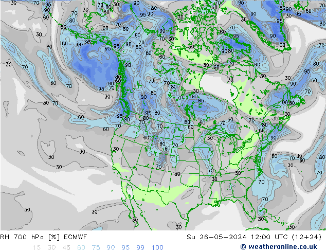 RH 700 hPa ECMWF Su 26.05.2024 12 UTC