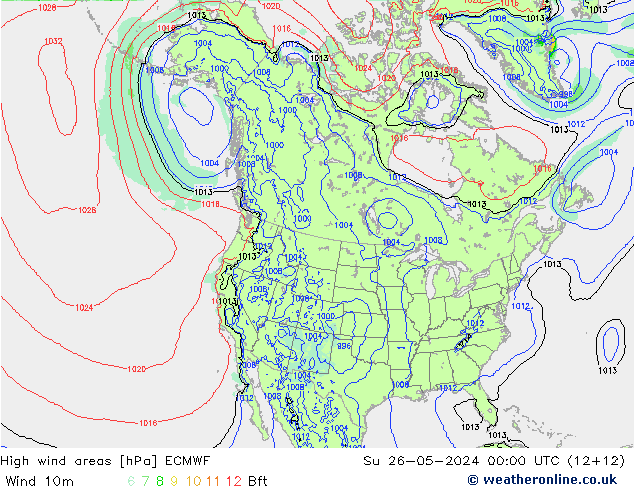 High wind areas ECMWF dom 26.05.2024 00 UTC