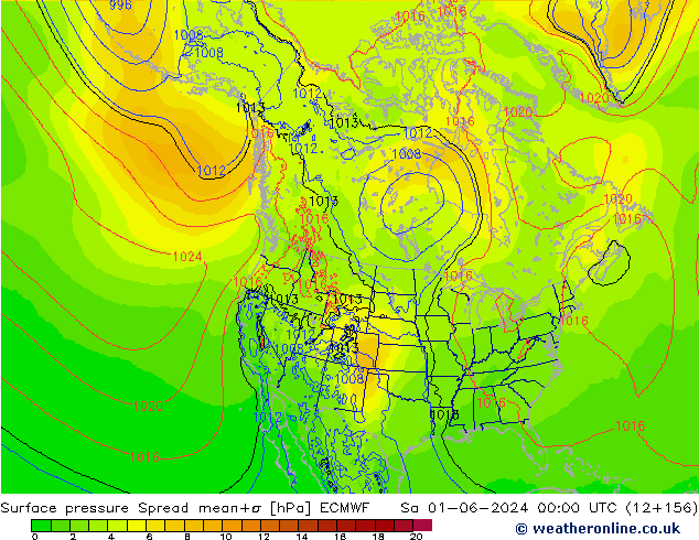 pression de l'air Spread ECMWF sam 01.06.2024 00 UTC