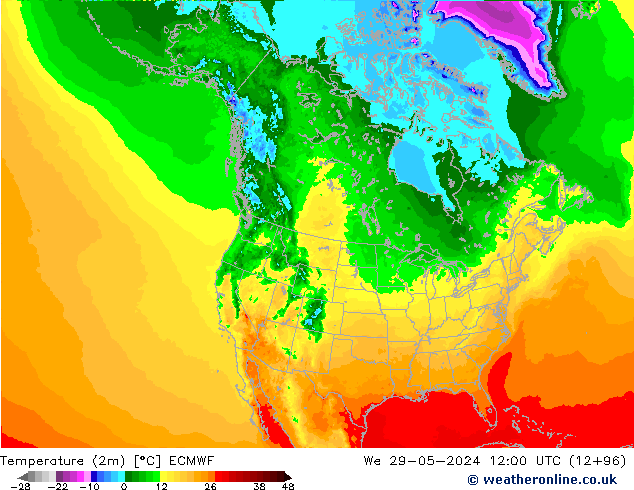 Temperature (2m) ECMWF St 29.05.2024 12 UTC