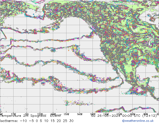 Sıcaklık Haritası 2m Spaghetti ECMWF Paz 26.05.2024 00 UTC