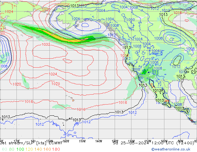 джет/приземное давление ECMWF сб 25.05.2024 12 UTC