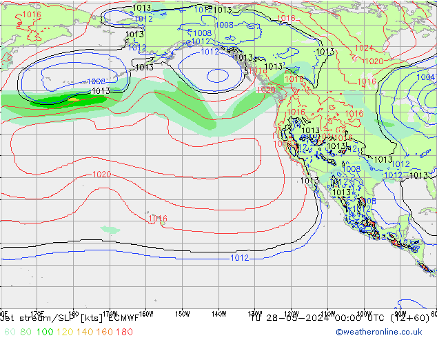 Polarjet/Bodendruck ECMWF Di 28.05.2024 00 UTC