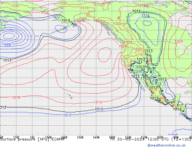 Surface pressure ECMWF Th 30.05.2024 12 UTC