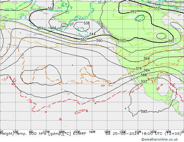 Géop./Temp. 500 hPa ECMWF sam 25.05.2024 18 UTC