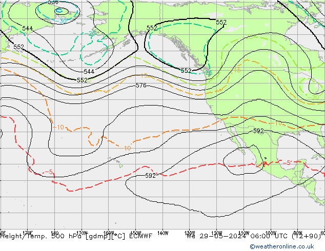 Géop./Temp. 500 hPa ECMWF mer 29.05.2024 06 UTC