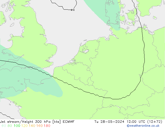 Straalstroom ECMWF di 28.05.2024 12 UTC