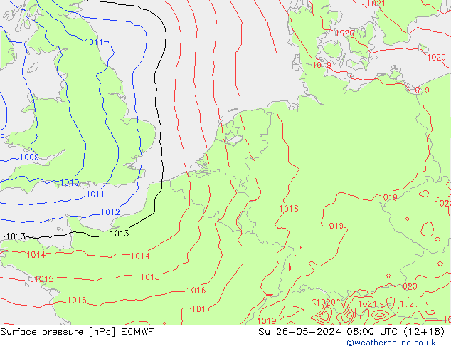 Bodendruck ECMWF So 26.05.2024 06 UTC