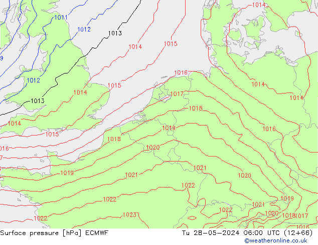 Yer basıncı ECMWF Sa 28.05.2024 06 UTC